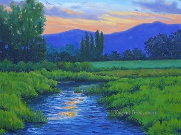 Brook River Stream Painting - yxf046bE impressionism floral river